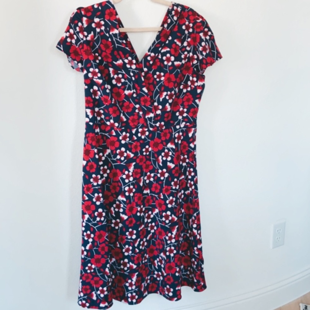 Draper James floral yoke trimmed midi dress